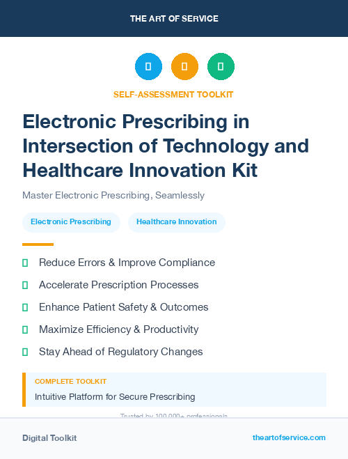 Electronic Prescribing in Intersection of Technology and Healthcare Innovation Kit