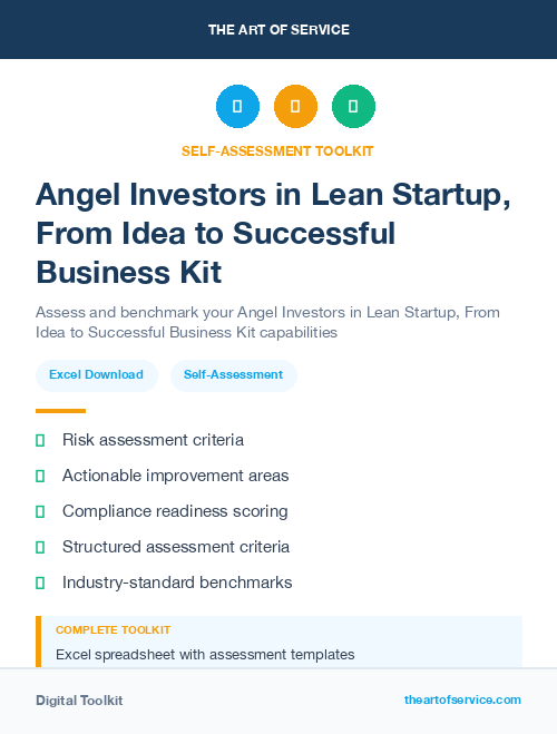 Angel Investors in Lean Startup, From Idea to Successful Business Kit