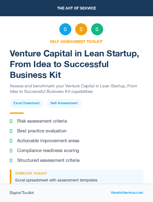 Venture Capital in Lean Startup, From Idea to Successful Business Kit