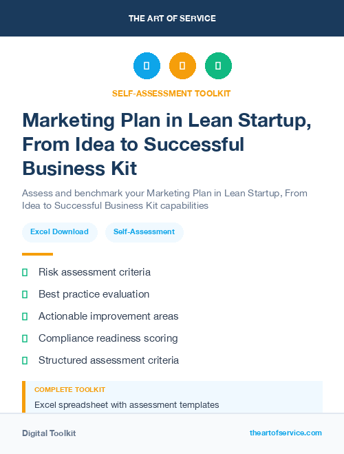 Marketing Plan in Lean Startup, From Idea to Successful Business Kit