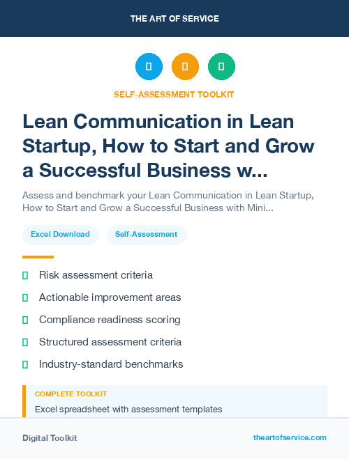 Lean Communication in Lean Startup, How to Start and Grow a Successful Business with Minimal Resources and Maximum Learning Kit