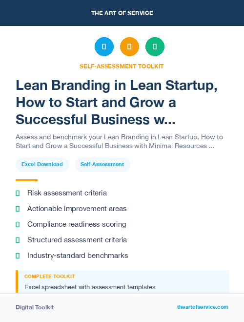Lean Branding in Lean Startup, How to Start and Grow a Successful Business with Minimal Resources and Maximum Learning Kit