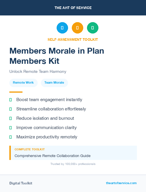 Members Morale in Plan Members Kit