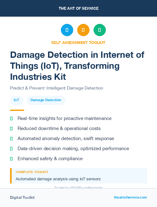 Damage Detection in Internet of Things (IoT), Transforming Industries Kit
