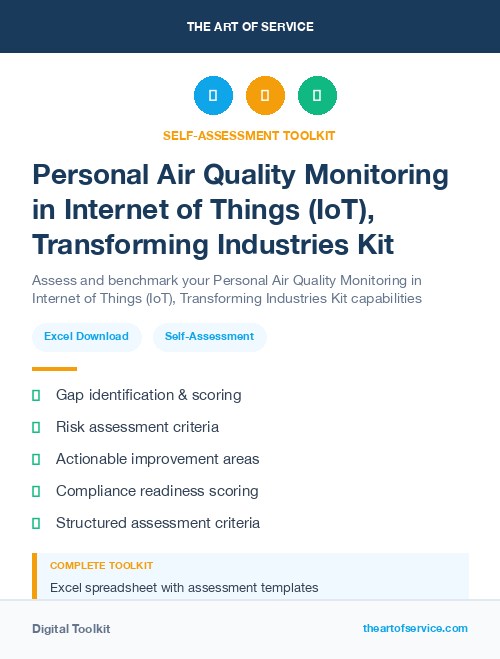 Personal Air Quality Monitoring in Internet of Things (IoT), Transforming Industries Kit