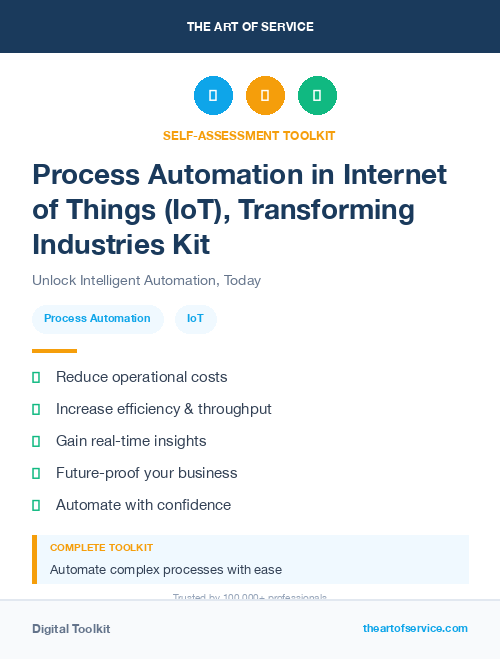 Process Automation in Internet of Things (IoT), Transforming Industries Kit