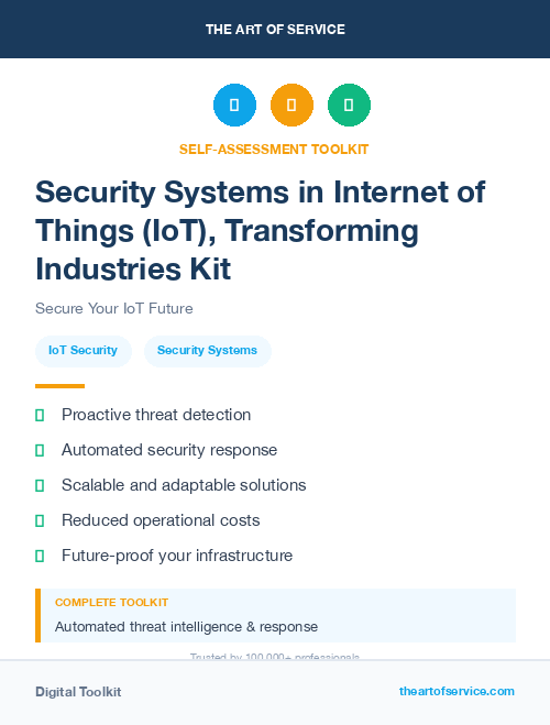 Security Systems in Internet of Things (IoT), Transforming Industries Kit