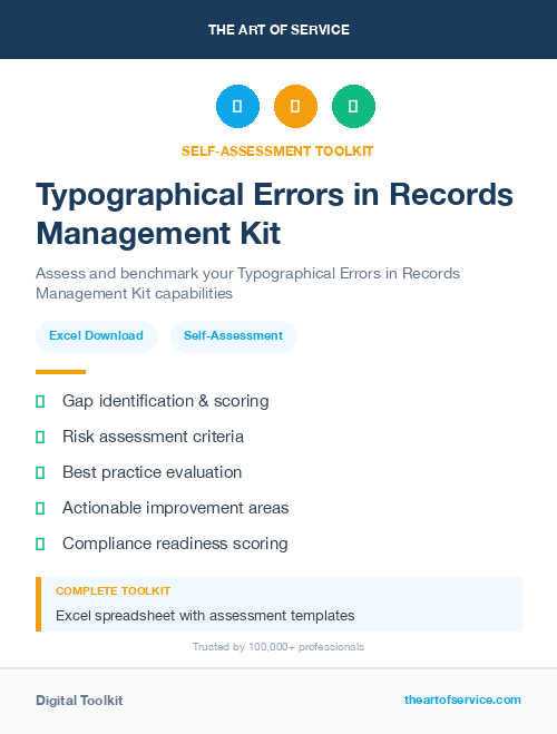 Typographical Errors in Records Management Kit