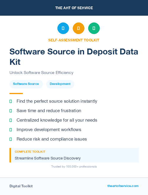 Software Source in Deposit Data Kit