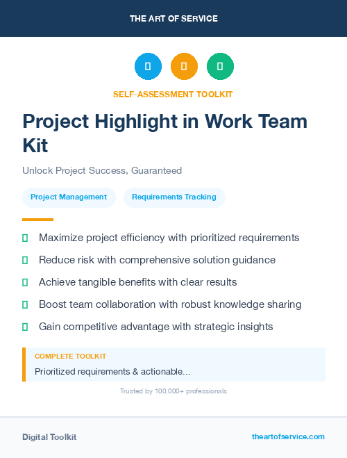 Project Highlight in Work Team Kit