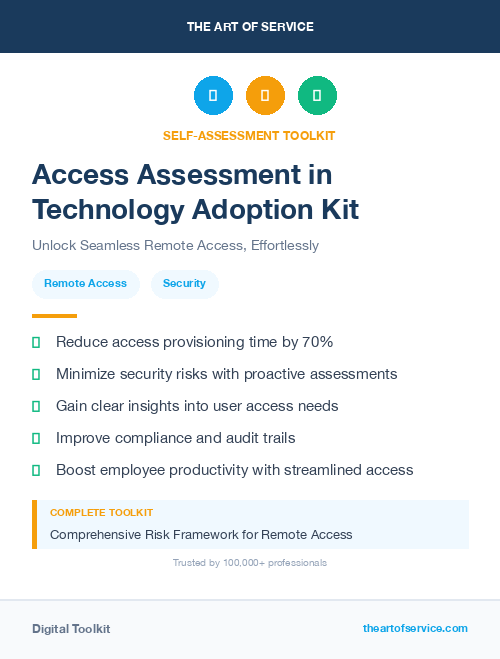 Access Assessment in Technology Adoption Kit