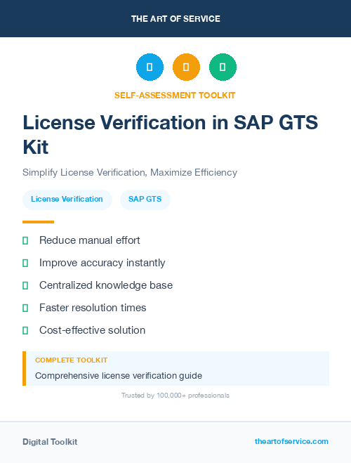License Verification in SAP GTS Kit