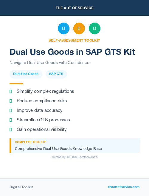 Dual Use Goods in SAP GTS Kit