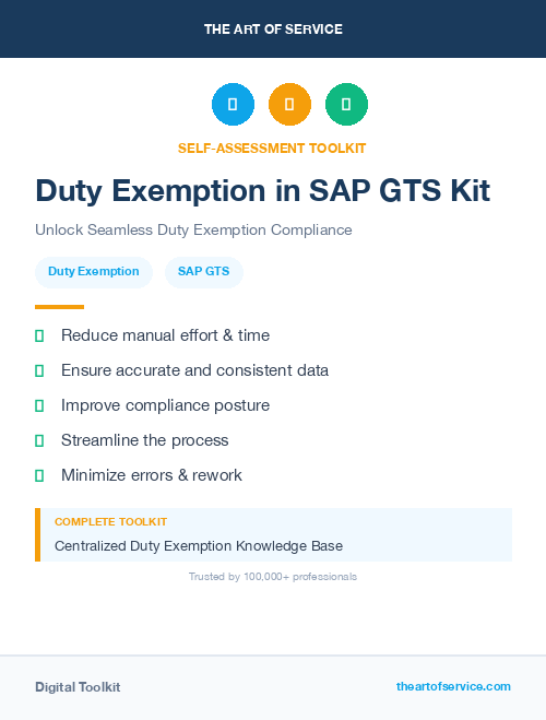 Duty Exemption in SAP GTS Kit