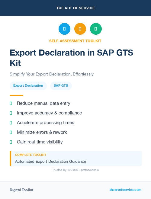 Export Declaration in SAP GTS Kit