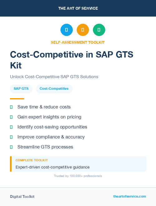 Cost-Competitive in SAP GTS Kit