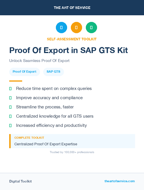 Proof Of Export in SAP GTS Kit