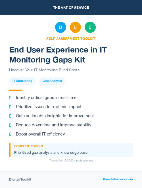End User Experience in IT Monitoring Gaps Kit