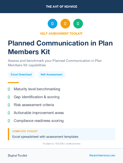 Planned Communication in Plan Members Kit