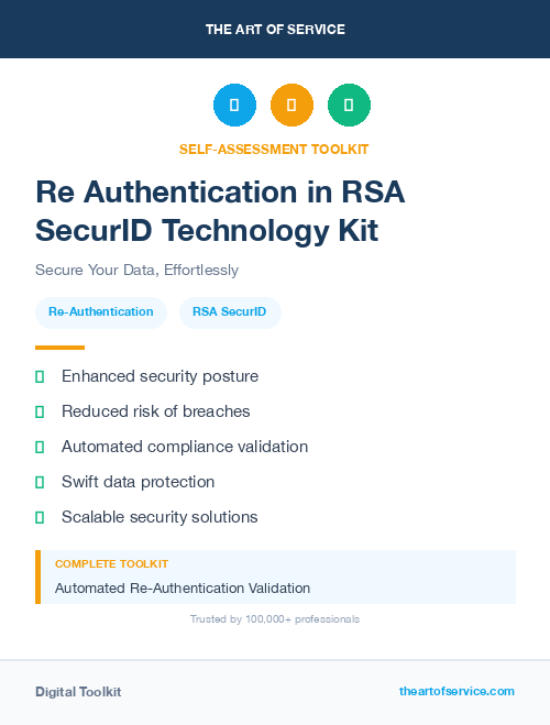 Re Authentication in RSA SecurID Technology Kit