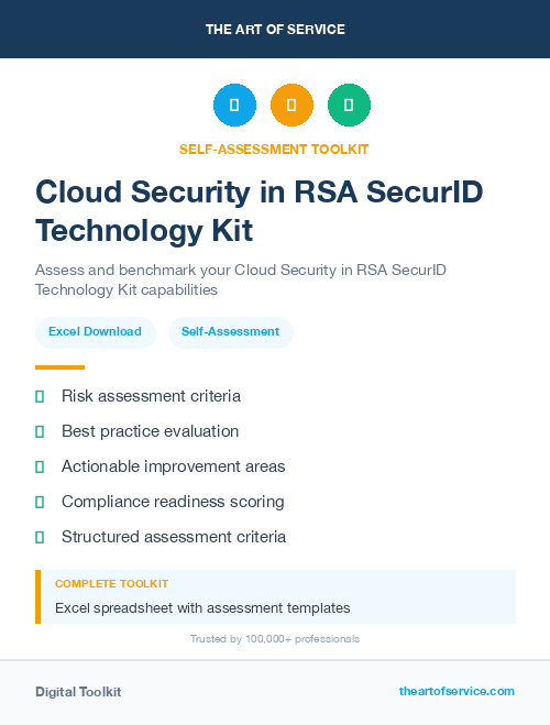 Cloud Security in RSA SecurID Technology Kit