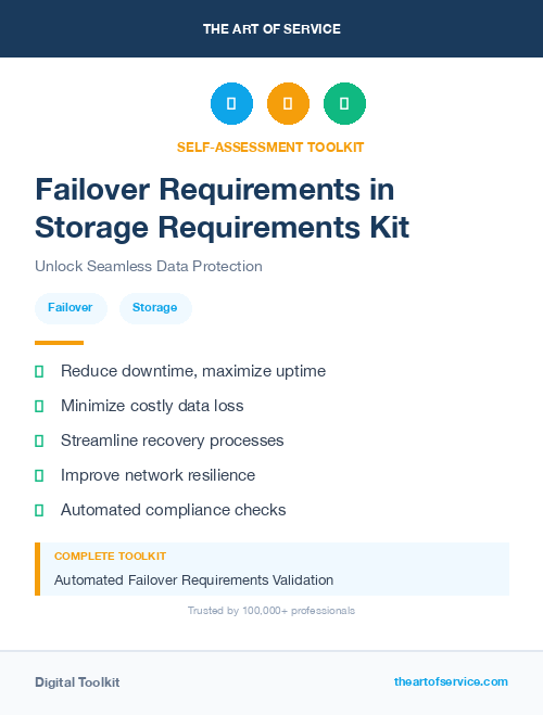 Failover Requirements in Storage Requirements Kit