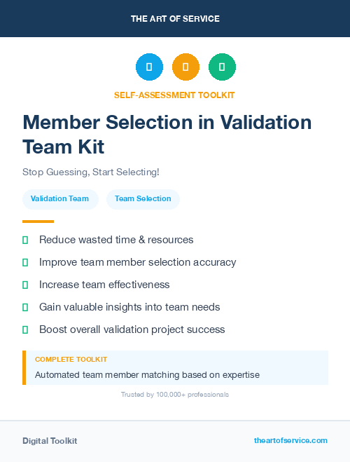 Member Selection in Validation Team Kit