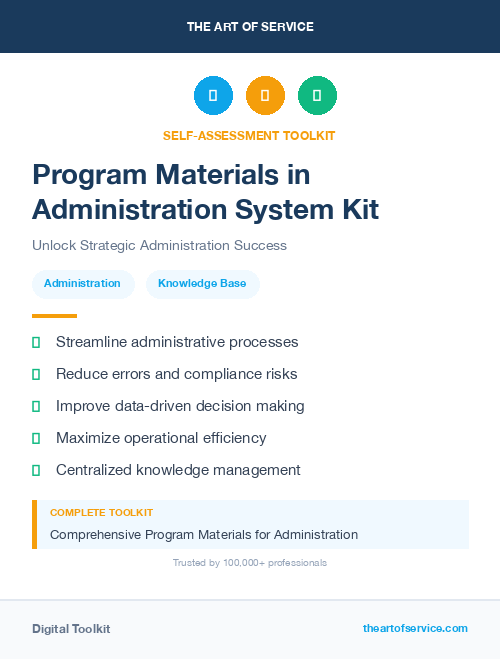 Program Materials in Administration System Kit