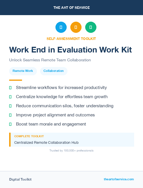 Work End in Evaluation Work Kit