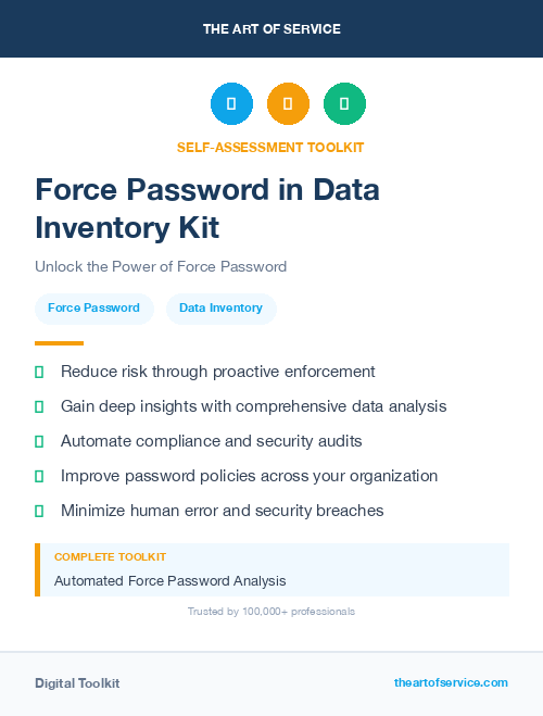 Force Password in Data Inventory Kit