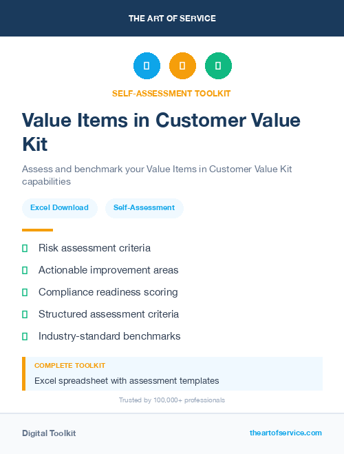 Value Items in Customer Value Kit