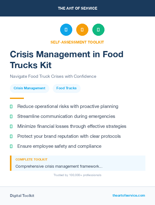 Crisis Management in Food Trucks Kit