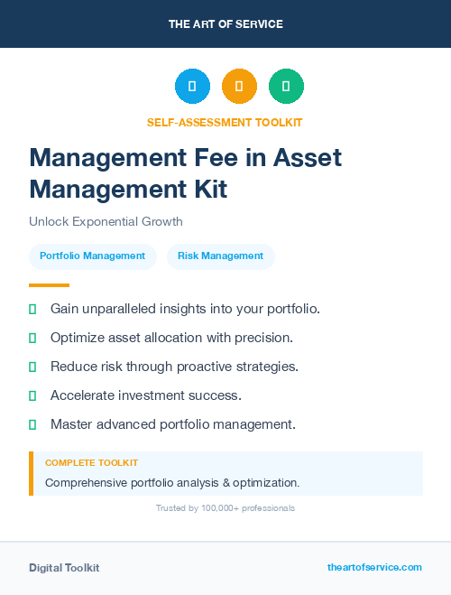 Management Fee in Asset Management Kit