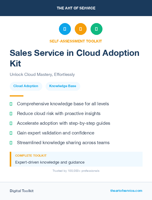 Sales Service in Cloud Adoption Kit