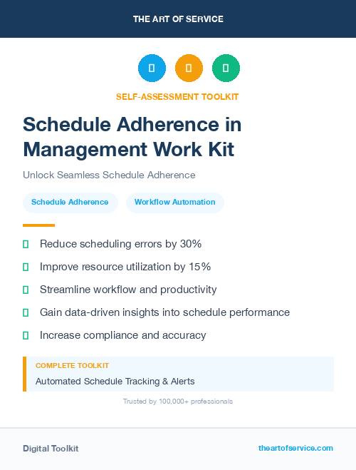 Schedule Adherence in Management Work Kit