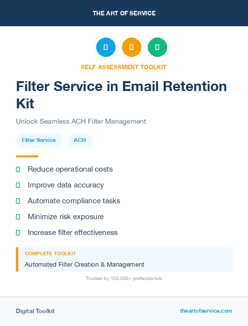 Filter Service in Email Retention Kit