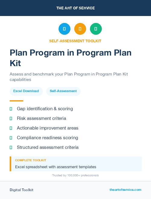 Plan Program in Program Plan Kit