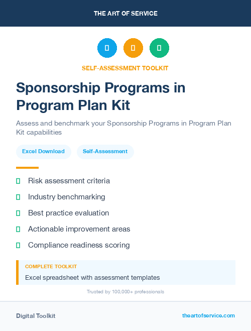 Sponsorship Programs in Program Plan Kit