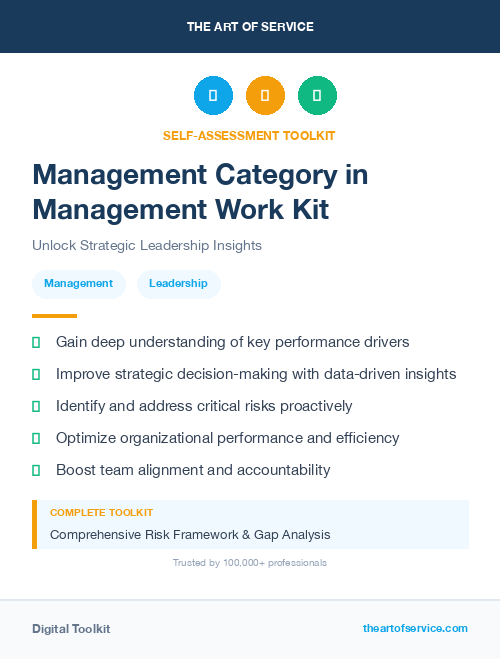 Management Category in Management Work Kit