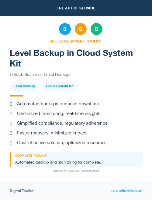 Level Backup in Cloud System Kit