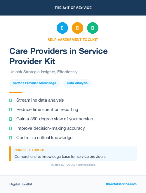 Care Providers in Service Provider Kit