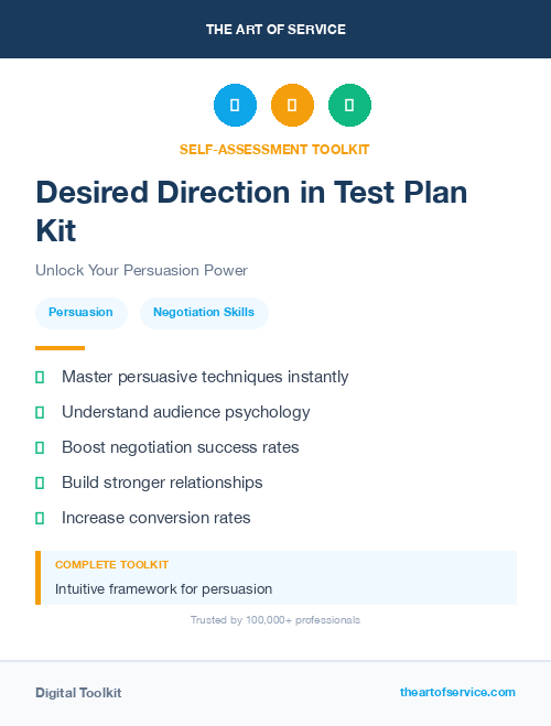 Desired Direction in Test Plan Kit