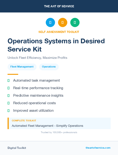 Operations Systems in Desired Service Kit
