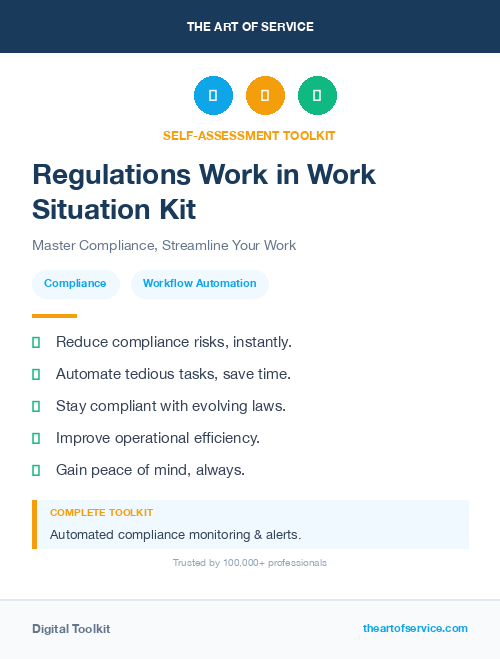 Regulations Work in Work Situation Kit