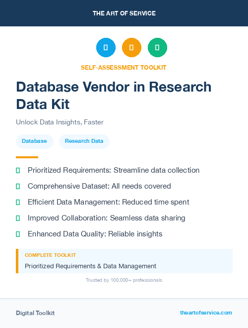 Database Vendor in Research Data Kit