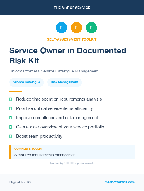 Service Owner in Documented Risk Kit