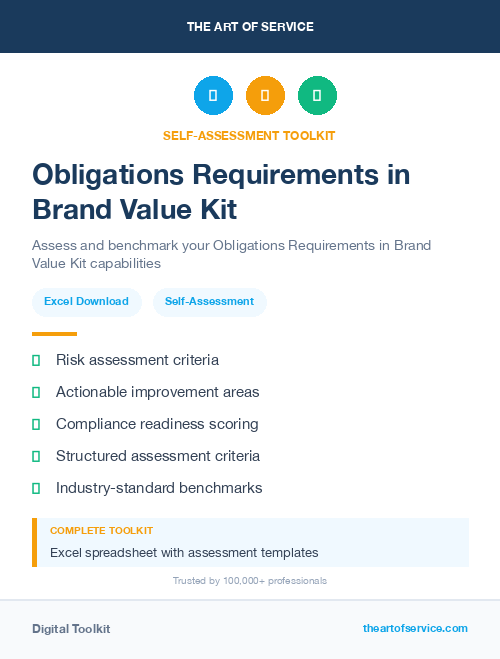 Obligations Requirements in Brand Value Kit