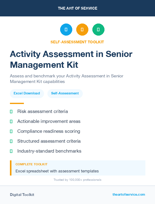 Activity Assessment in Senior Management Kit