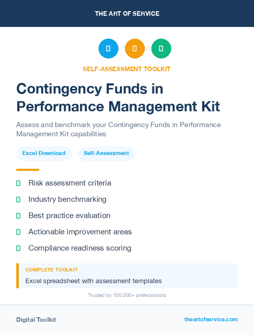 Contingency Funds in Performance Management Kit