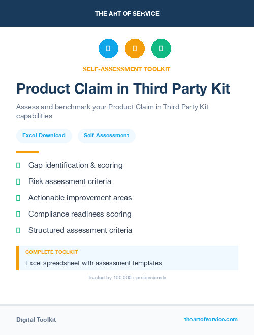 Product Claim in Third Party Kit
